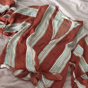 Lavender Field Red and White Striped Blouse